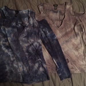 2 shoulder cut out long sleeves